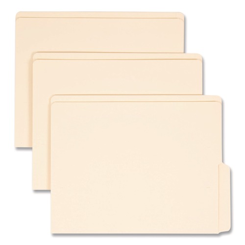 File Folders | Smead 24128 0.75 in. Expansion 9 in. High Front Heavyweight End Tab Folders - Manila/Letter Size (100/Box) image number 0