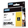 Back to School Sale | DYMO 18443 0.37 in. x 18 ft. Rhino Permanent Vinyl Industrial Label Tape - White/Black Print image number 1