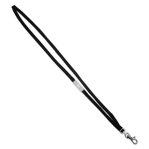 Label & Badge Holders | Advantus 75421 36 in. Long Metal Lobster Claw Hook Fastener Deluxe Safety Lanyards - Black (24/Box) image number 0