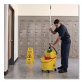 Mops | Rubbermaid Commercial FGH24600GY00 1 in. x 60 in. Fiberglass Gripper Mop Handle - Gray/Yellow image number 5