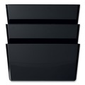 Wall Files | Deflecto 73504 13 in. x 4 in. 3 Sections 3-Pocket Stackable DocuPocket Partition Wall File - Letter Size, Black image number 4