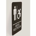 Floor Signs & Safety Signs | Headline Sign 7775 6 x 9 Men's Restroom ADA Sign - Black Face/White Graphics image number 1