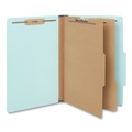 File Folders | Universal UNV10406 2 Dividers 6 Fasteners Heavy-Duty Pressboard Cover Legal Size Six-Section Classification Folders - Light Blue (20/Box) image number 1