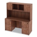 Office Desks & Workstations | Alera VA286015WA 58.88 in. x 15 in. x 35.38 in. Valencia Series 4-Compartment Hutch with Doors - Modern Walnut image number 7