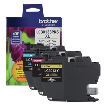 Brother LC30133PKS 400 Page-Yield High-Yield Ink - Cyan/Magenta/Yellow (3/Pack)