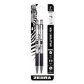 Pens | Zebra 27112 F-301 Fine 0.7 millimeter Retractable Ballpoint Pen - Black Ink/Stainless Steel/Black Barrel (2/Pack) image number 0