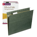 File Folders | Smead 64055 1/5-Cut Tabs Letter Size Hanging Folders - Standard Green (25/Box) image number 0