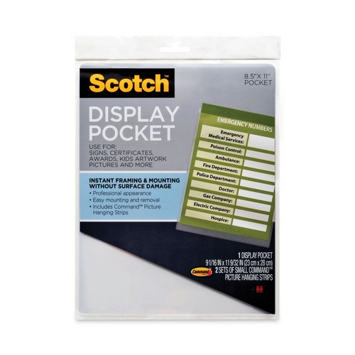 Sheet Protectors | Scotch WL854C 8.5 in. x 11 in. Removable Interlocking Fasteners Plastic Display Pocket - Clear image number 0