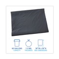 Storage Accessories | Boardwalk H7658PGK 38 in. x 58 in. 1.3 mil 60 Gallon Low-Density Linear Industrial Can Liners - Gray (100/Carton) image number 5
