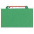 File Folders | Smead 21546 1/3-Cut Tabs Assorted Letter Size 1 in. Expansion Recycled Heavy Pressboard Folders - Green (25/Box) image number 3