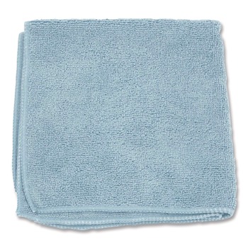 CLEANING CLOTHS | Boardwalk BWK12BLUCLOTH 12 in. x 12 in. Microfiber Cleaning Cloths - Blue (12/Pack)