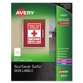 Labels | Avery 61511 Surface Safe 5 in. x 7 in. Inkjet/Laser Printers Removable Label Safety Signs - White (30/Pack) image number 0