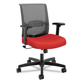 OFFICE CHAIRS | HON HONCMZ1ACU67 16.5 in. to 21 in. Seat Height Supports Up to 275 lbs. Convergence Mid-Back Task Chair with Swivel-Tilt - Red Seat, Black Back/Base