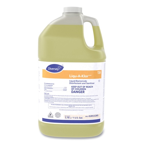 Hand Sanitizers | Diversey Care 02853280. 1 Gallon Bottle Liqu-A-Klor Disinfectant/Sanitizer (4/Carton) image number 0