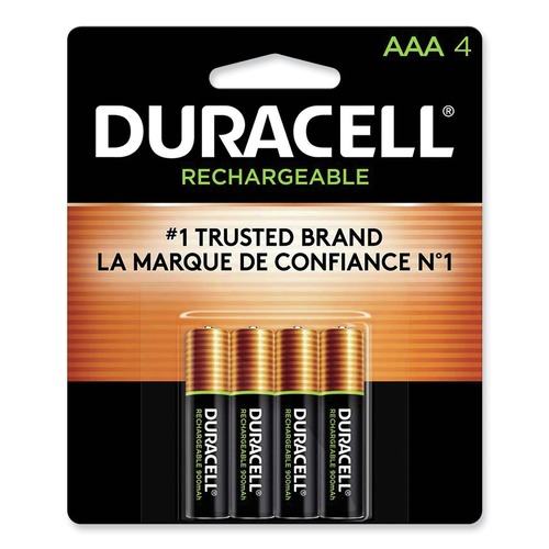 Batteries | Duracell DX2400B4N Rechargeable StayCharged NiMH AAA Batteries (4/Pack) image number 0