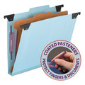 File Folders | Smead 65105 FasTab Letter Size 1 Divider Hanging Pressboard Classification Folders - Blue image number 2
