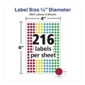 Back to School Sale | Avery 05796 0.25 in. Diameter Handwrite-Only Self-Adhesive "See Through" Removable Round Color Dots - Assorted (216/Sheet, 4 Sheets/Pack) image number 4