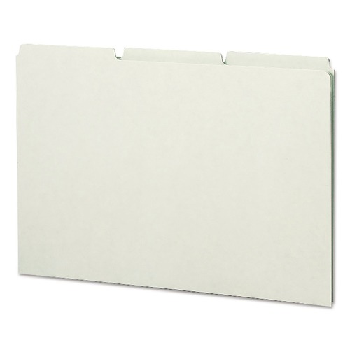 File Folders | Smead 52334 1/3-Cut Tab 8.5 in. x 14 in. Recycled Blank Top Tab File Guides - Green (50/Box) image number 0