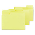 File Folders | Smead 11984 1/3-Cut Tabs Assorted Letter Size 0.75 in. Expansion SuperTab Colored File Folders - Yellow (100/Box) image number 0