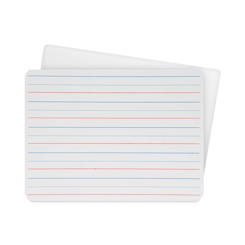 White Boards | Flipside 12034 12 in. x 9 in. 2-Sided Red/Blue Ruled Dry Erase Board - White Surface (24/Pack) image number 0