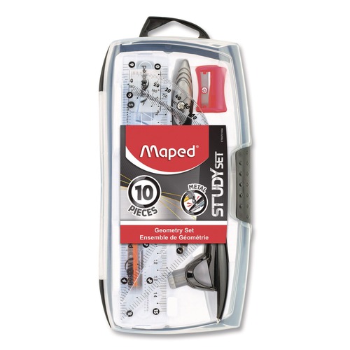 Office & Office Supplies | Maped Helix 897010 10-Piece Metal/Plastic Compass and Geometry Set - Black/Clear image number 0