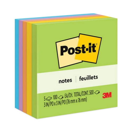 Just Launched | Post-it Notes 654-5UC 3 in. x 3 in. Original Pads - Floral Fantasy Collection (100-Sheets/Pad, 5-Pads/Pack) image number 0