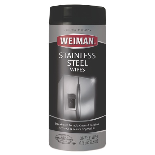 All-Purpose Cleaners | WEIMAN 92A 1-Ply 7 in. x 8 in. Stainless Steel Wipes - White image number 0