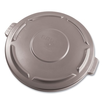 Rubbermaid Commercial FG263100GRAY 22.25 in. BRUTE Self-Draining Flat Top Lids for 32 gal. Round BRUTE Containers - Gray