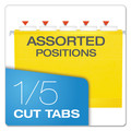 File Folders | Pendaflex 04152 1/5 YEL 1/5-Cut Tabs Letter Size Colored Reinforced Hanging Folders - Yellow (25/Box) image number 4