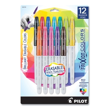 Pilot 44155 Bold 2.5 mm Stick FriXion Colors Erasable Porous Point Pen - Assorted Ink and Barrel Colors (1 Set)