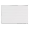 White Boards | MasterVision MA2794830 72 in. x 48 in. Ruled Magnetic Dry Erase Planning Board - White Lacquered Steel Surface, Silver Aluminum Frame image number 0
