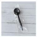 Cutlery | Boardwalk BWKSOUPBLPPIW Mediumweight Wrapped Polypropylene Plastic Soup Spoon Cutlery - Black (1000/Carton) image number 4