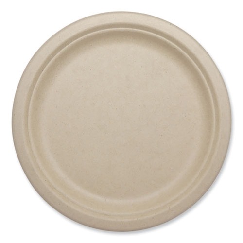 Bowls and Plates | World Centric PL-SC-U9-LFP 9.1 in. Diameter Paper Fiber Plates - Natural (1000/Carton) image number 0