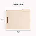 File Folders | Smead 14537 1/3-Cut Tabs Assorted 0.75 in. Expansion 2 Fasteners Letter Size Top Tab Fastener Folders - Manila Exterior (50/Box) image number 2