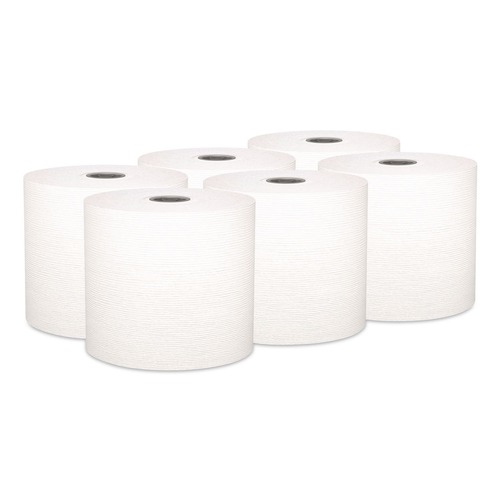 Paper Towels and Napkins | Kleenex 25639 7.5 in. x 700 ft. 1-Ply Hard Roll Paper Towels with Premium Absorbency Pockets - Gray Core/White (6/Carton) image number 0