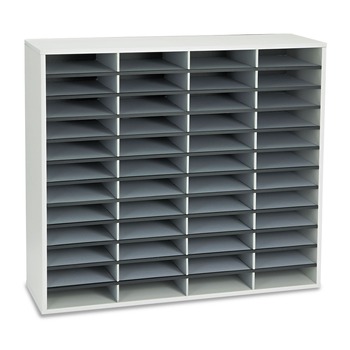 Fellowes Mfg Co. 25081 48 Sections 38-1/4 in. x 11-7/8 in. x 34-11/16 in. Literature Organizer- Letter, Dove Gray