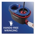 Mops | O-Cedar 168534EA 51 in. Adjustable Handle EZWring RinseClean Spin Mop System - Blue/White Microfiber Head, Red/Gray Handle image number 4