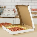 Food Trays, Containers, and Lids | Karat FP-PBF16W 16 in. x 16 in. x 1.97 in. Corrugated Paper Boxes - White/Brown (50/Bundle) image number 8