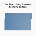 File Folders | Smead 12040 0.75 in. Expansion Top Tab Colored 2-Fastener Folders - Letter Size/Blue Exterior (50/Box) image number 4