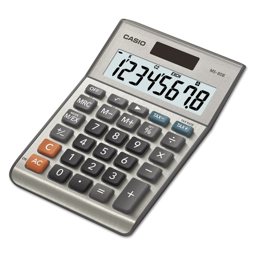 Calculators | Casio MS-80B 8-Digit LCD MS-80B Tax and Currency Calculator image number 0