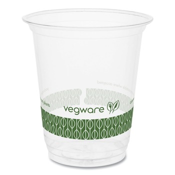 Vegware R200-G 7 oz. 76-Series Plastic Cold Cup - Clear/Green (1000/Carton)
