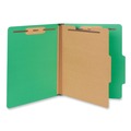 File Folders | Universal UNV10202 Bright Colored Pressboard Classification Folders - Letter, Emerald Green (10/Box) image number 1
