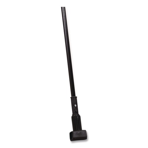 Mops | Carlisle 3697000 1 in. Diameter x 60 in. Vinyl Coated Jaw Style Metal Mop Handle - Black image number 0