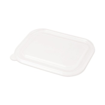 PRODUCTS | World Centric CTLCS3 8.8 in. x 6.9 in. x 0.8 in. Plastic PLA Lids for Fiber Containers - Clear (400/Carton)
