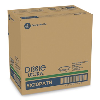BOWLS AND PLATES | Dixie SX20PATH Pathways Heavyweight 20 oz. Paper Bowls - White/Green/Burgundy (125/Pack)