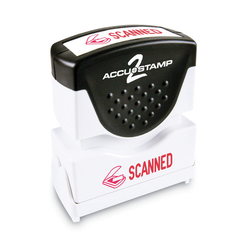 Stamps & Stamp Supplies | ACCUSTAMP2 035605 1.63 in. x 0.5 in. SCANNED Pre-Inked Shutter Stamp - Red image number 0