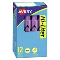 Highlighters | Avery 24060 HI-LITER Desk-Style Chisel Tip Highlighters - Fluorescent Purple Ink/Black Barrel (1-Dozen) image number 0