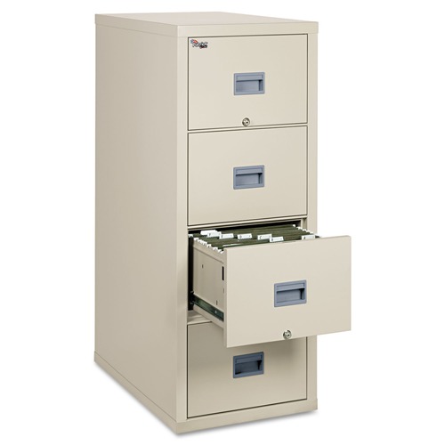 Office Filing Cabinets & Shelves | FireKing 4P1831-CPA Patriot 4 Letter-Size File Drawers 1-Hour Fire Protection 17.75 in. x 31.63 in. x 52.75 in. Insulated Fire File - Parchment image number 0