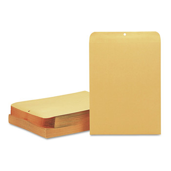 Quality Park QUA37810 12 in. x 15.5 in. 32 lbs. Bond Weight Kraft #15 1/2 Square Flap Clasp/Gummed Closure Clasp Envelope - Brown Kraft (100/Box)