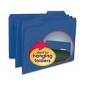 File Folders | Smead 10279 1/3-Cut Tabs Assorted Letter Size 0.75 in. Expansion Interior File Folders - Navy Blue (100/Box) image number 3